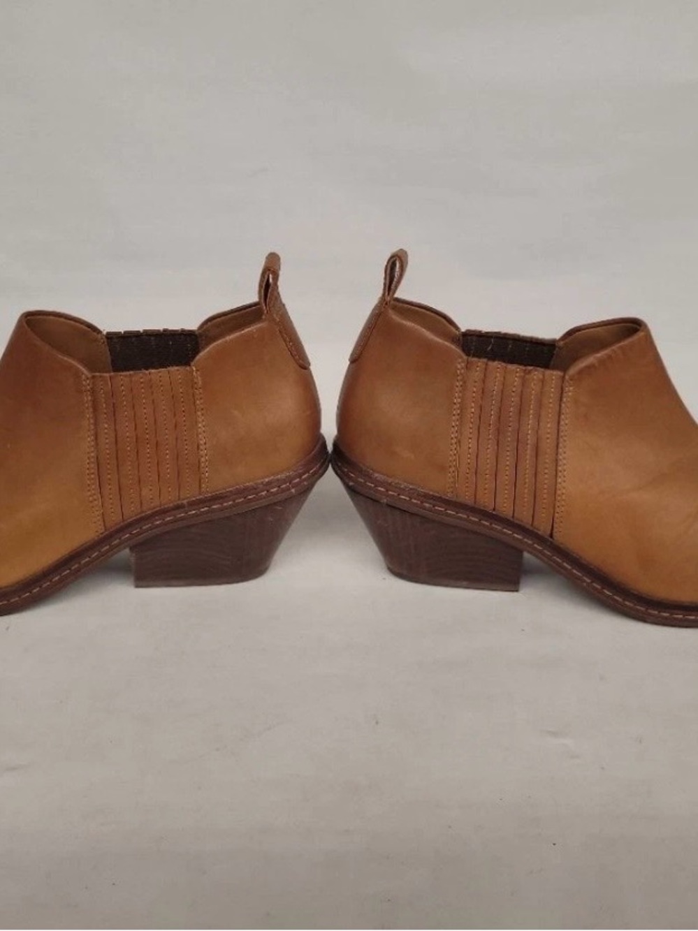 Via Spiga Cognac Leather Ankle Booties Women Size 8